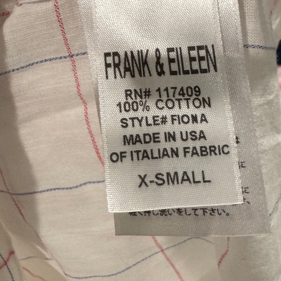 Frank & Eileen Fiona Sleeveless Button-Up Collared White Plaid Cotton Shirt XS - Picture 15 of 15